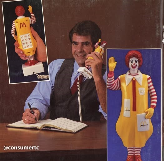A Ronald McDonald clown telephone from the 1980s. Horrible!