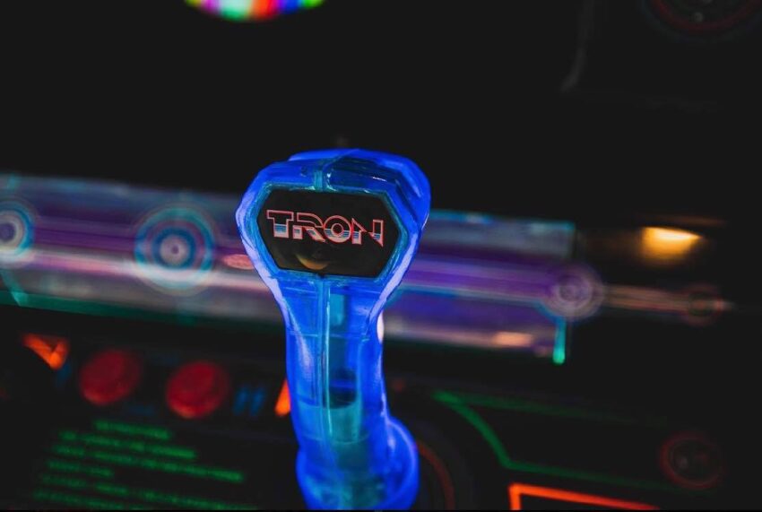 The controller for the 1980's TRON arcade video game.