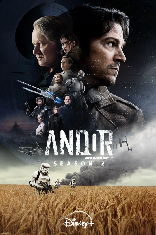 Disney Promo Poster image for Andor Season 2 with all main characters appearing on it.