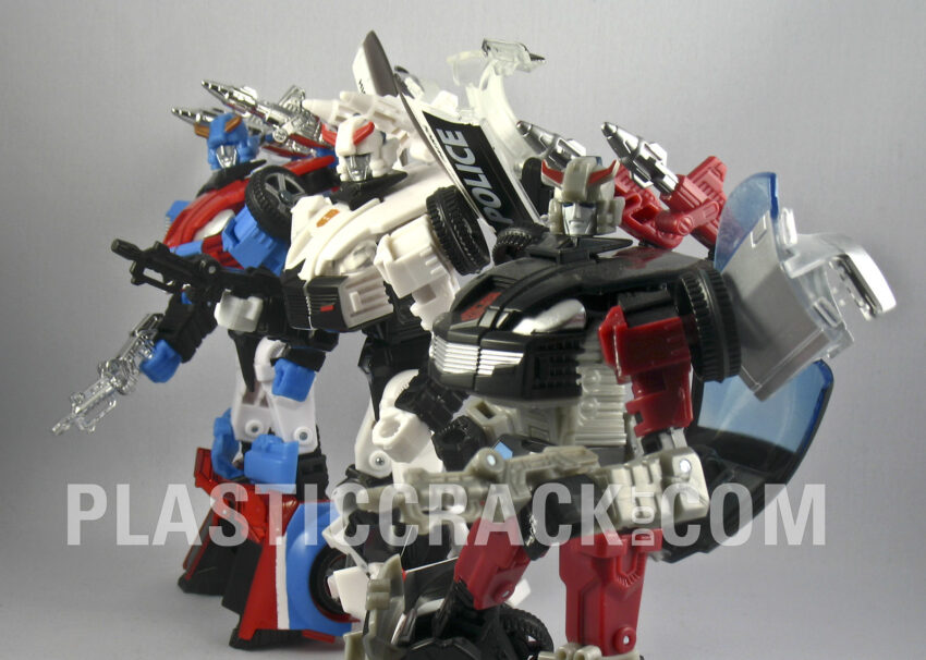 Autobots Smokescreen, Prowl, and Bluestreak