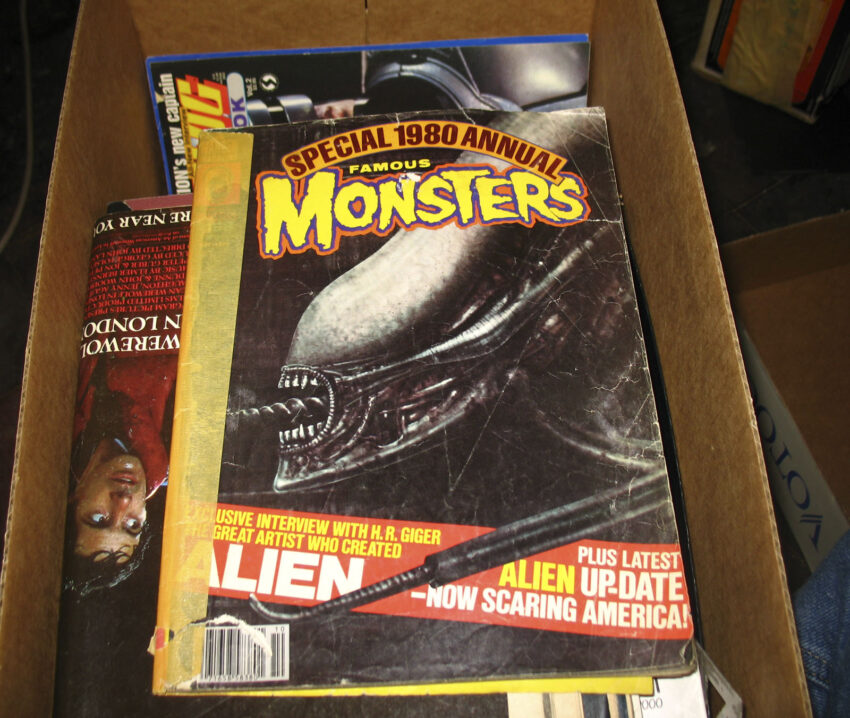 Falling apart copy of Famous Monsters Special 1980 Annual featuring an H.R. Geiger concept image of the xenomorph that would eventually appear in Alien.
