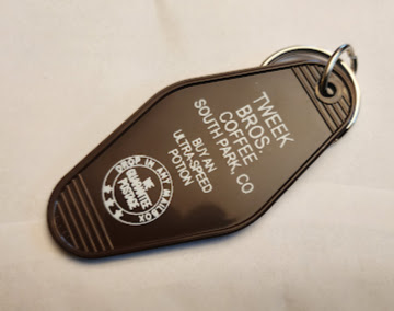 Custom made keychain fob for Tweek Bros. Coffee.