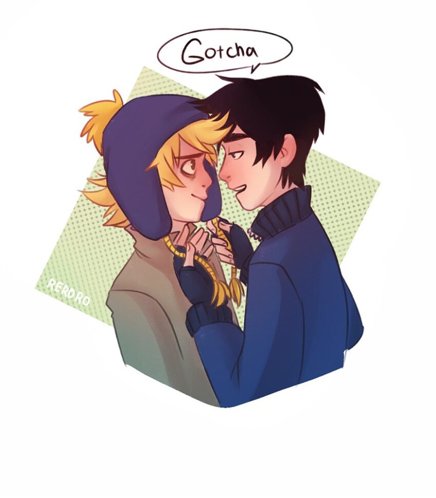Fan art of South Park's Craig Tucker and Tweek Tweak as mice. Artist: reroro-gc