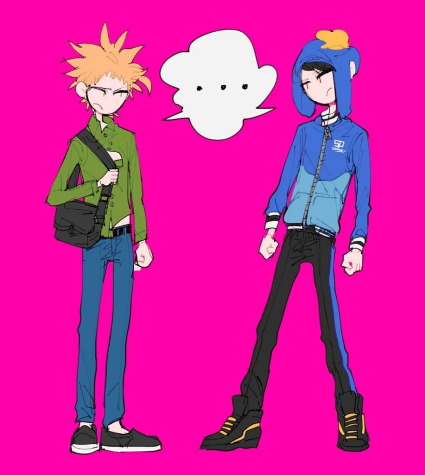Fan art of South Park's Tweek Tweak and Craig Tucker. Artist: ouzai (https://www.pixiv.net/en/users/3931994)