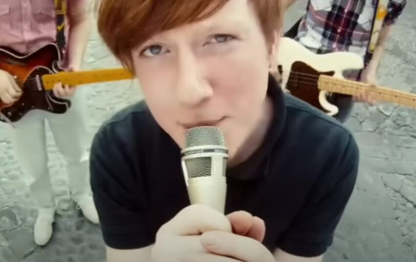Still image from the music video of Two Door Cinema Club's song "Something Good Can Work" from 2010's "Tourist History".