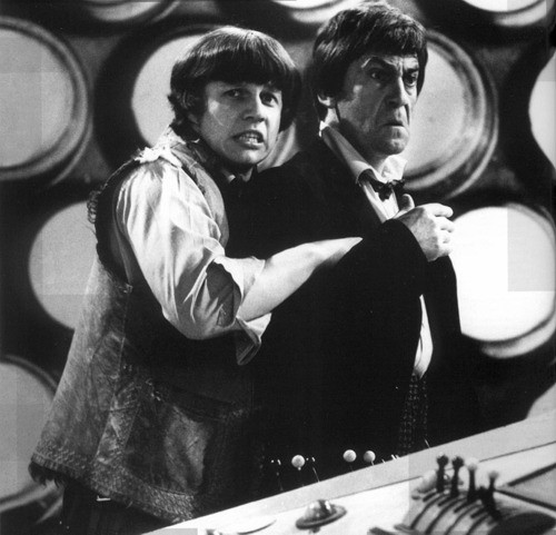 Photo of Patrick Troughton as the Second Doctor and Frazier Hines as his companion Jamie McCrimmon. Doctor Who.