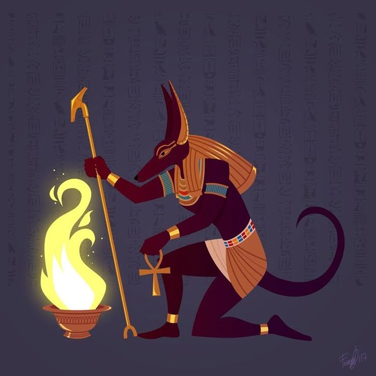An illustration of the ancient Kemet Lord Anubis. Artist: Undetermined