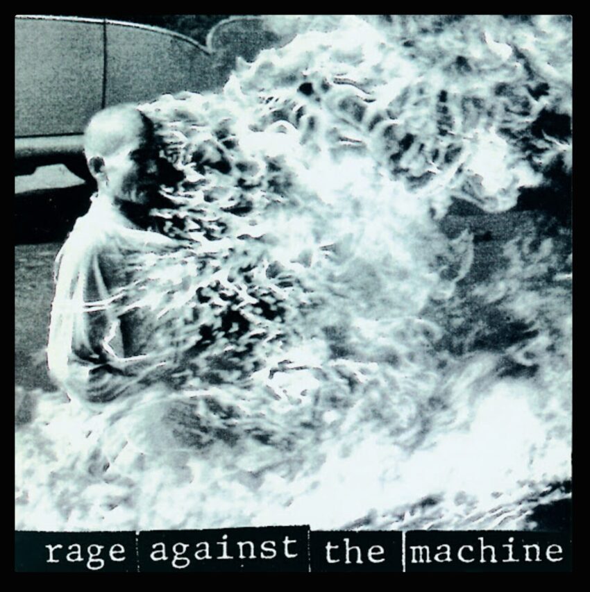 Cover art for Rage Against The Machine's 1992 album "Rage Against The Machine" - Part of the famous photo of Buddhist monk Thich Quang Duc, a Vietnamese monk, self-immolated in protest against the South Vietnamese government's policies towards Buddhists Photographer: Malcolm Browne