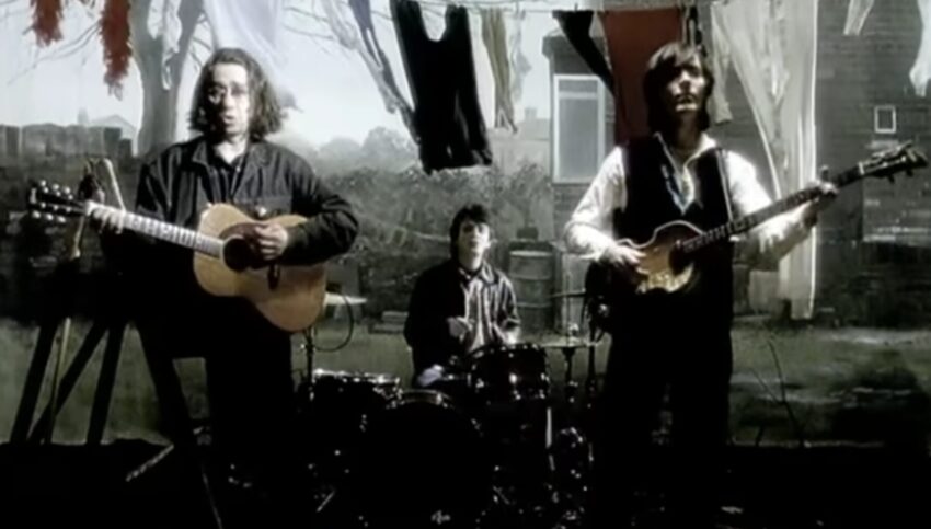 Still image from the 1993 music video of World Party's song "Is It Like Today?"