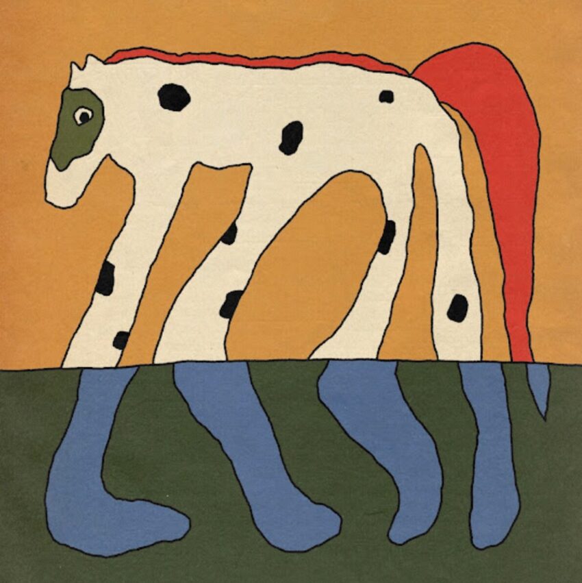 Cover art of Being Dead's 2023 album "When Horses Would Run". A very abstract horse drawing.