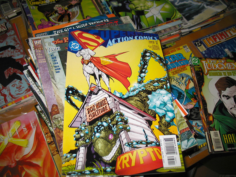 Cover to DC's Action Comics #78 showing Krypto the Superdog on on top of the Dog House of Solitude.