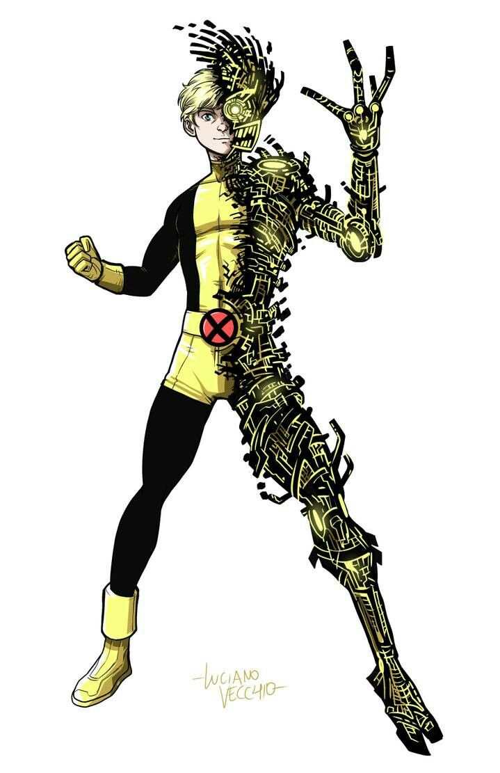 An illustration of Marvel New Mutant/X-Men characters Doug Ramsey (Cypher) and Warlock. Artist: Luciano Vecchio - https://x.com/lucianovecchio