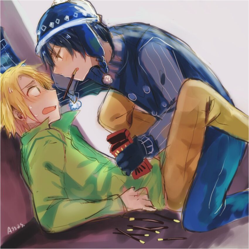 Fanart of Southpark's Craig Tucker and Tweek Tweak. Craig is obviously trying to give Tweek pocky. Artist: Assas - https://www.deviantart.com/assassinnine