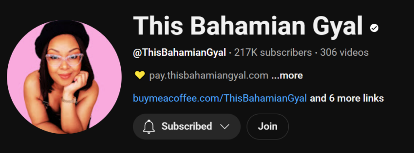 https://www.youtube.com/@ThisBahamianGyal