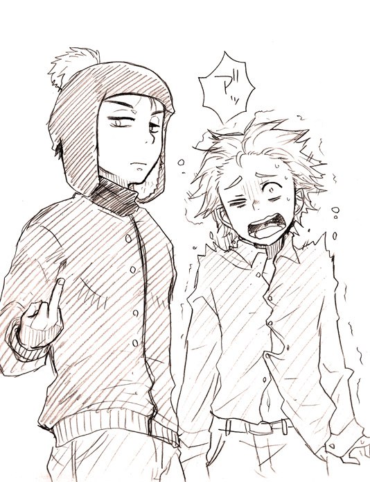 Fanart of Southpark's Craig Tucker and Tweek. Artist: 鈴目 - https://www.pixiv.net/en/users/621297