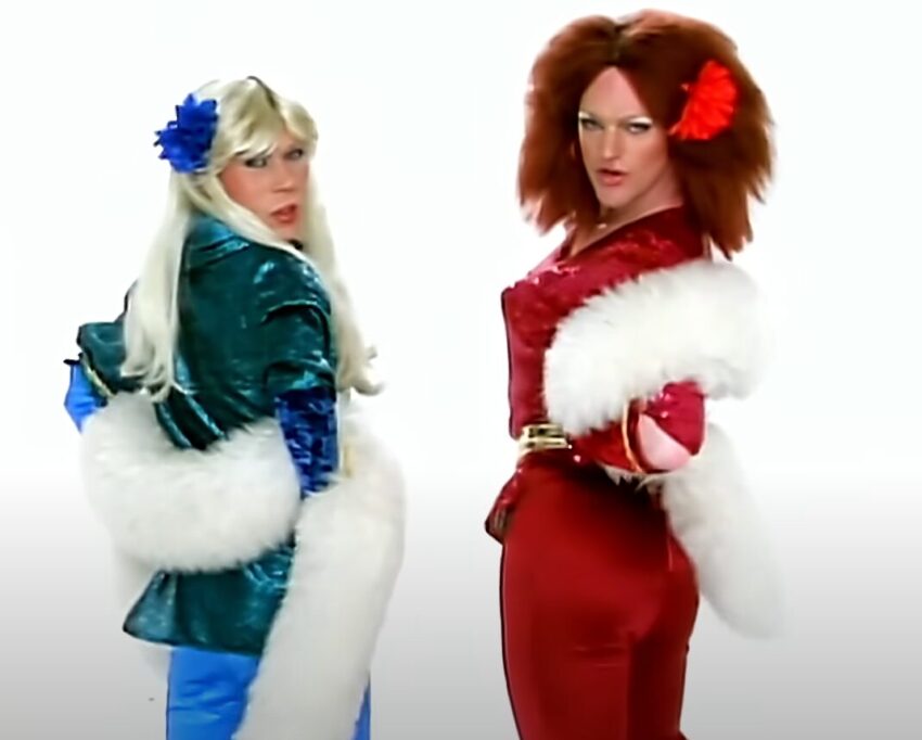 Video still from the music video of Erasure's "Take A Chance On Me" (1992)