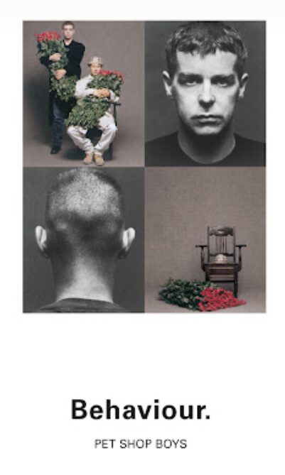 Cover art for Pet Shop Boys' 1990 album "Behaviour" in which "Nervously" appears.