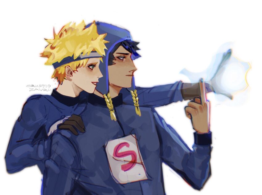 Fanart of Southpark's Craig Tucker and Tweek. Super Craig and Wonder Tweek. Artist: grustnozavro - https://www.tumblr.com/grustnozavro