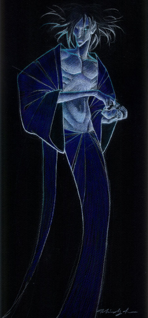Colored pencil drawing of Dream of The Endless titled "Sleep" by artist Mindy Lee (https://www.gallerynucleus.com/artists/mindy_lee)