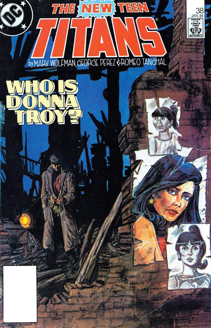 The New Teen Titans #38, released on Jan 4, 1984, cover art by George Pérez