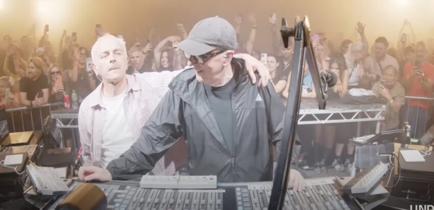 Video still from Underworld's performance at the Boiler Room: London (2025)