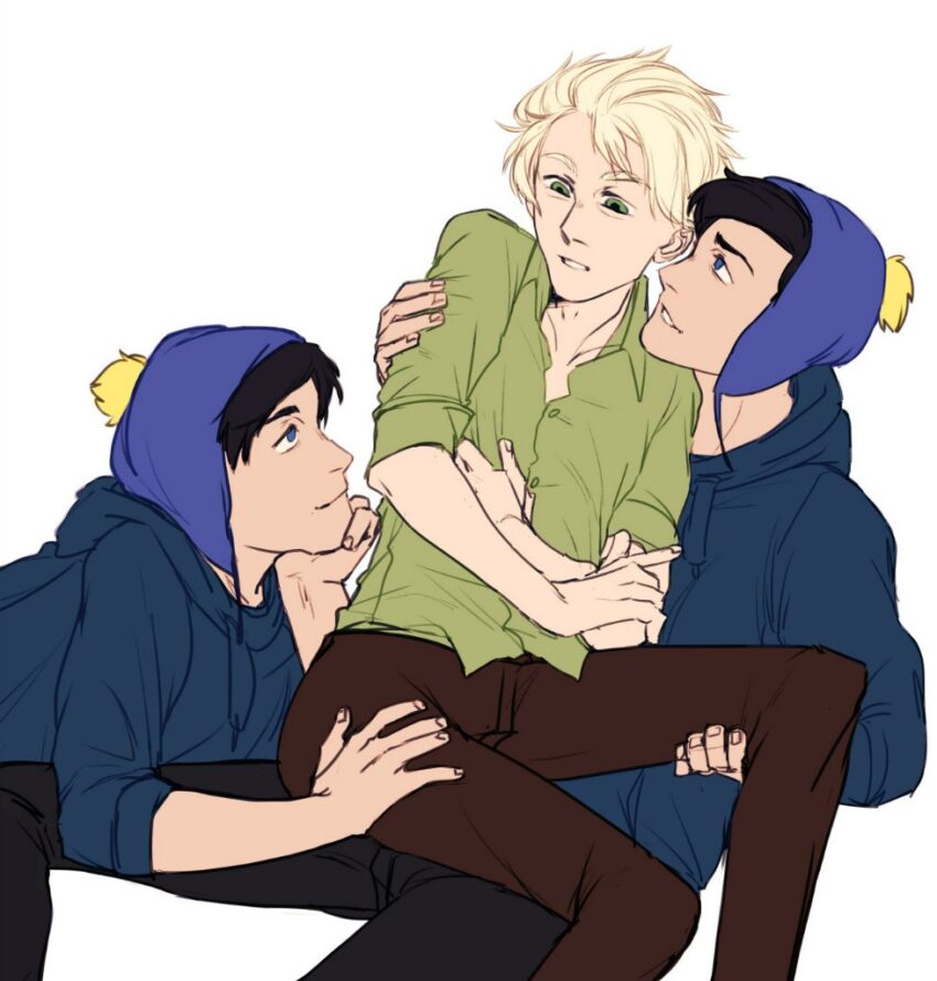 Fanart of Southpark's Craig Tucker and Tweek. Artist: shuufuu| https://shuufuu.tumblr.com/