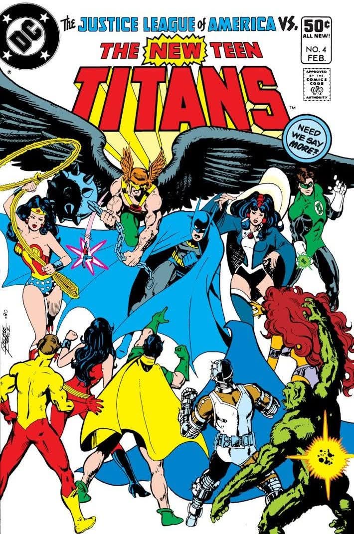 The cover to The New Teen Titans #4 (Volume 1) (Feb 4, 1981). Art by George Pérez