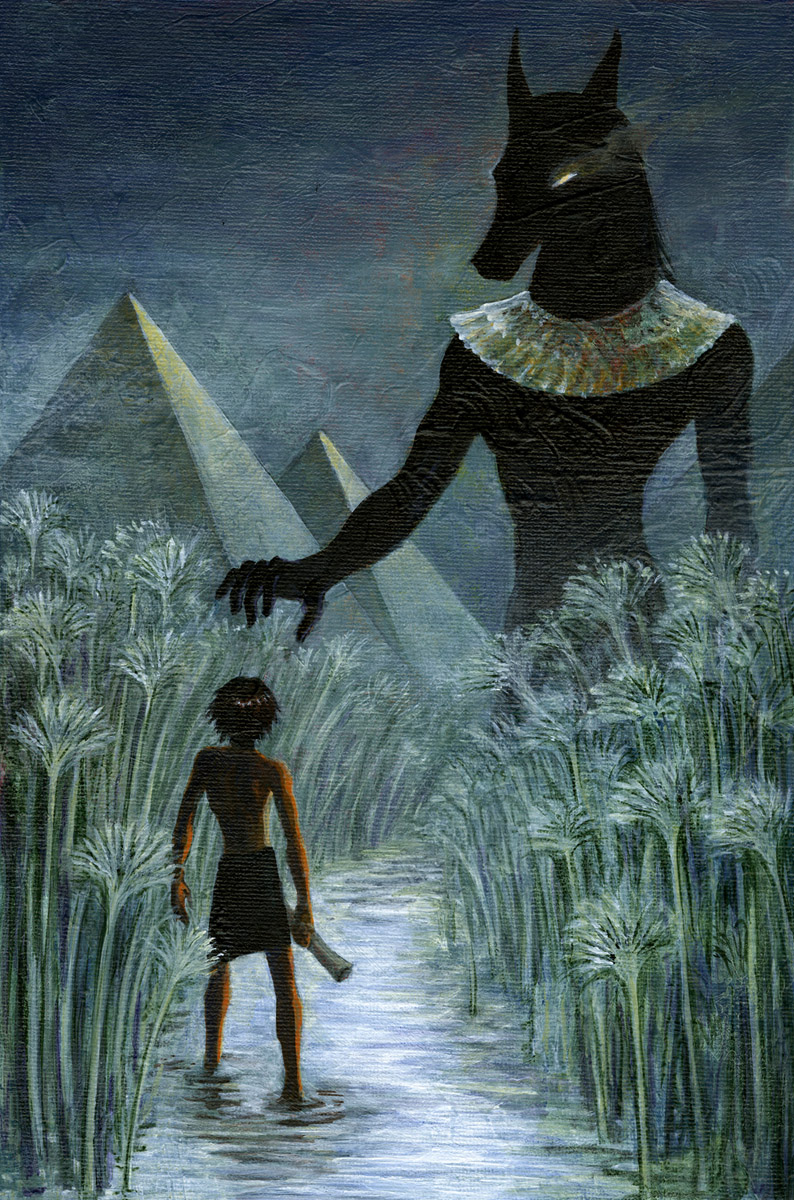 A fan art interpretation of Anubis titled "What's Up, Kiddo?" Artist: The Artful Megalodon | https://www.deviantart.com/theartfulmegalodon