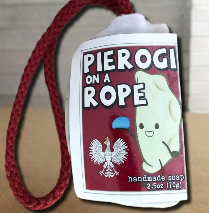Image of "Pierogi On A Rope" - Soap shaped like pierogi on a rope.