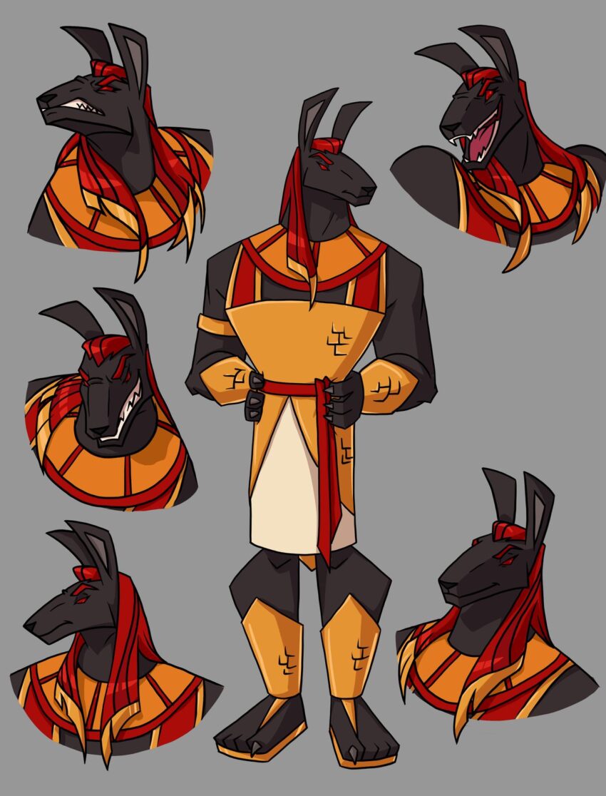 A fan art interpretation of Set for her webcomic "Fiasco" - Artist: ketrin1607. | https://x.com/anilesco