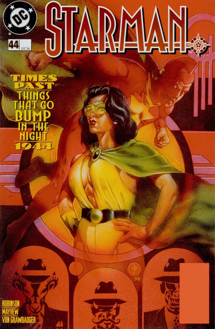 Cover from Starman #44 (May 6, 1998) featuring Sondra Knight The Phantom Lady and Ted Knight Starman - Art by Tony Harris