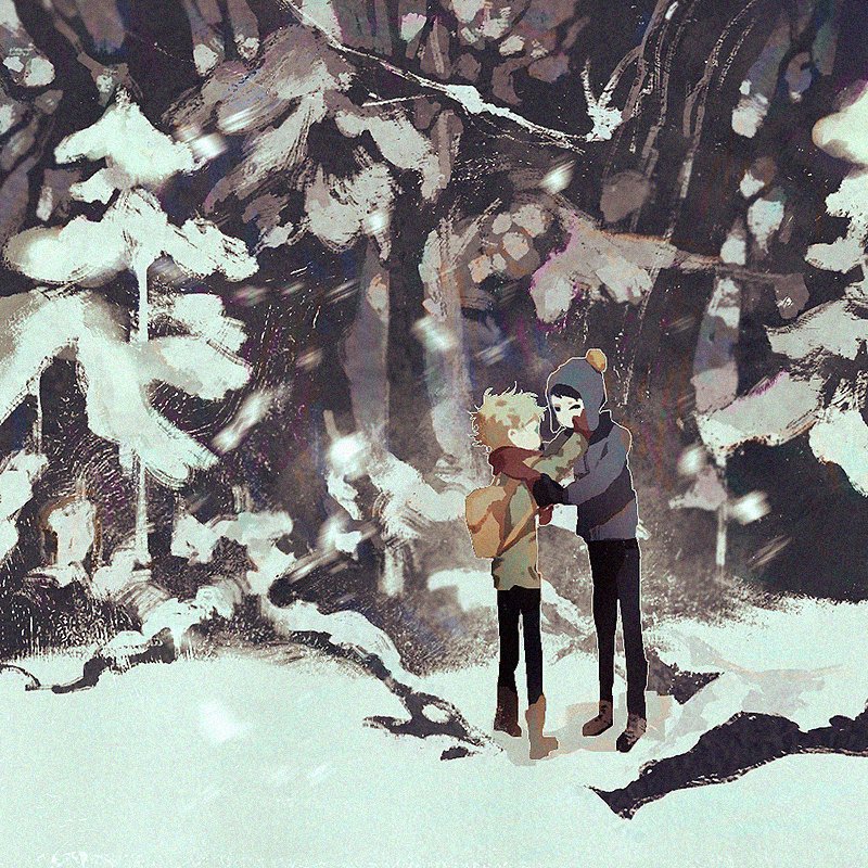 Fanart of Southpark's Craig Tucker and Tweek. Artist: Artist: sporif0243 | https://x.com/sporif0243 (I think.)